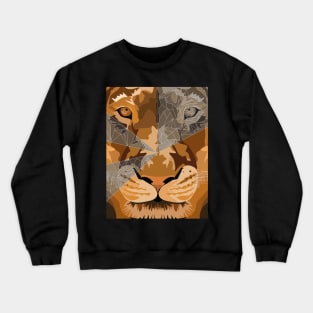 Lion Big Cat 3d Line Crewneck Sweatshirt